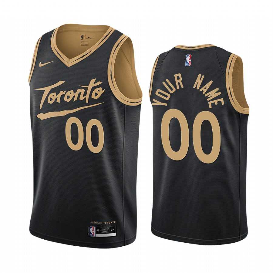Men & Youth Customized Toronto Raptors Black Nike Swingman 2020-21 City Edition Jersey